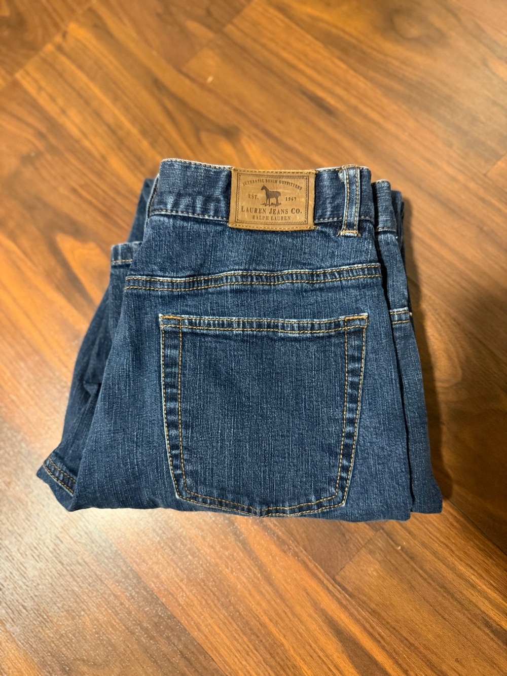 Ralph Lauren Women's Classic Slim Flare Leg Dark Blue Denim Jeans